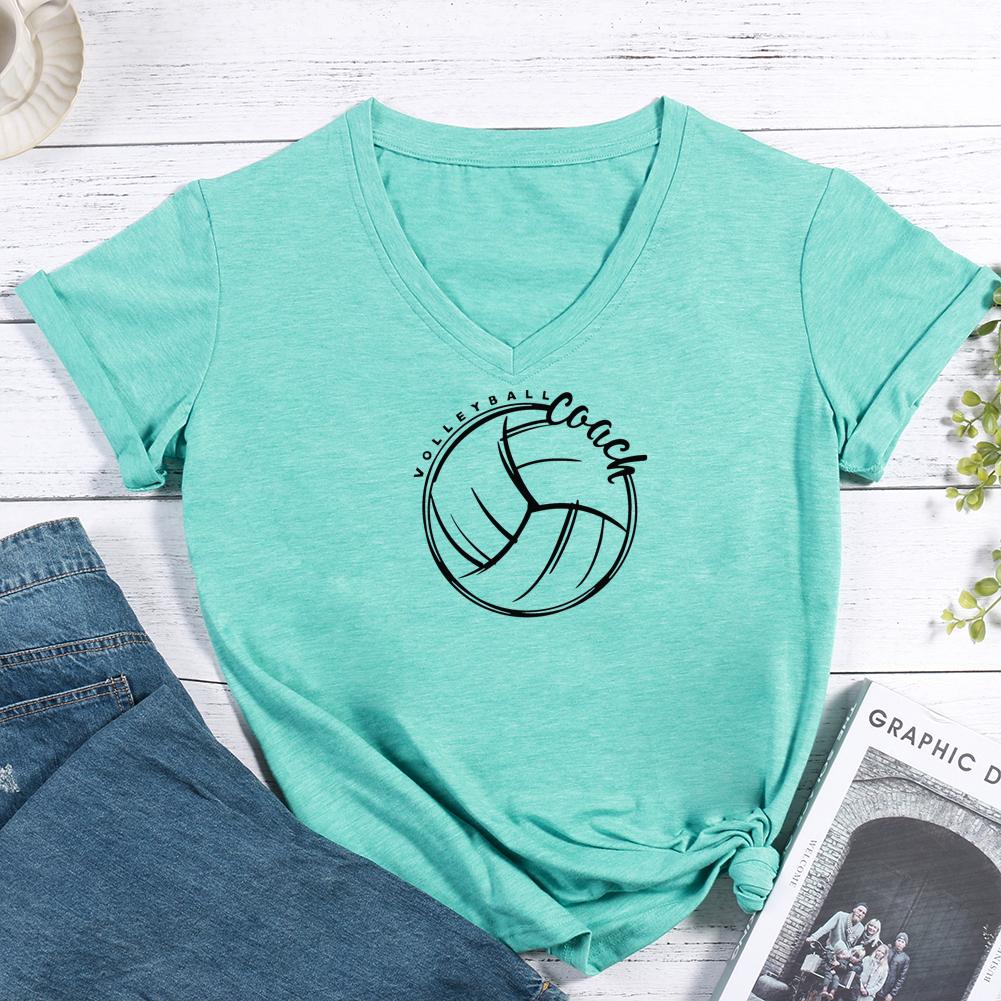 Volleyball coach V-neck T Shirt-Guru-buzz