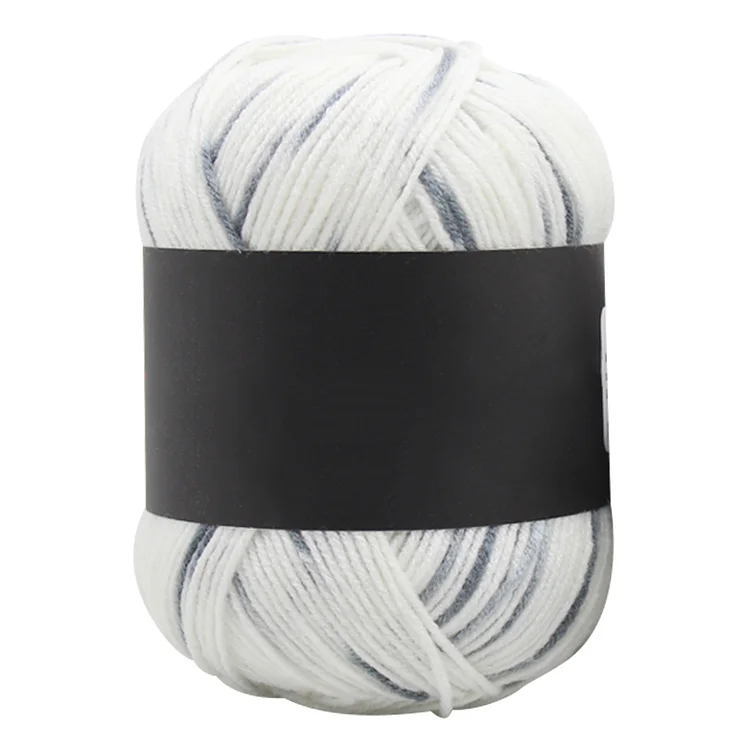 Gradient Color Milk Cotton Yarn Scarf Sweater Crochet Knitting Yarn (Off-White)