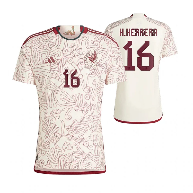 Mexico Hector Herrera 16 Away Shirt Kit World Cup 2022