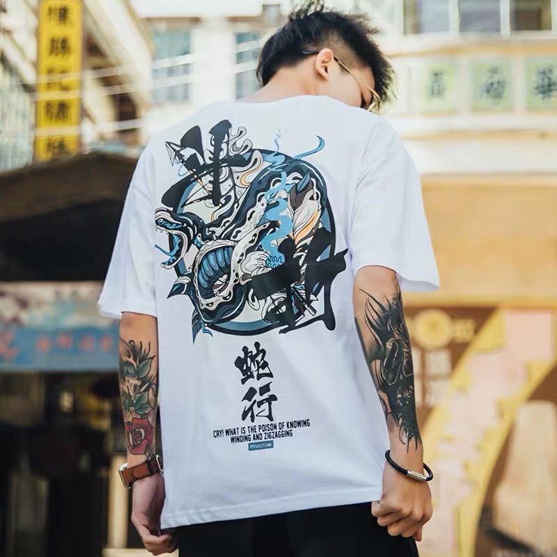 Street Casual snake print T-shirt / TECHWEAR CLUB / Techwear
