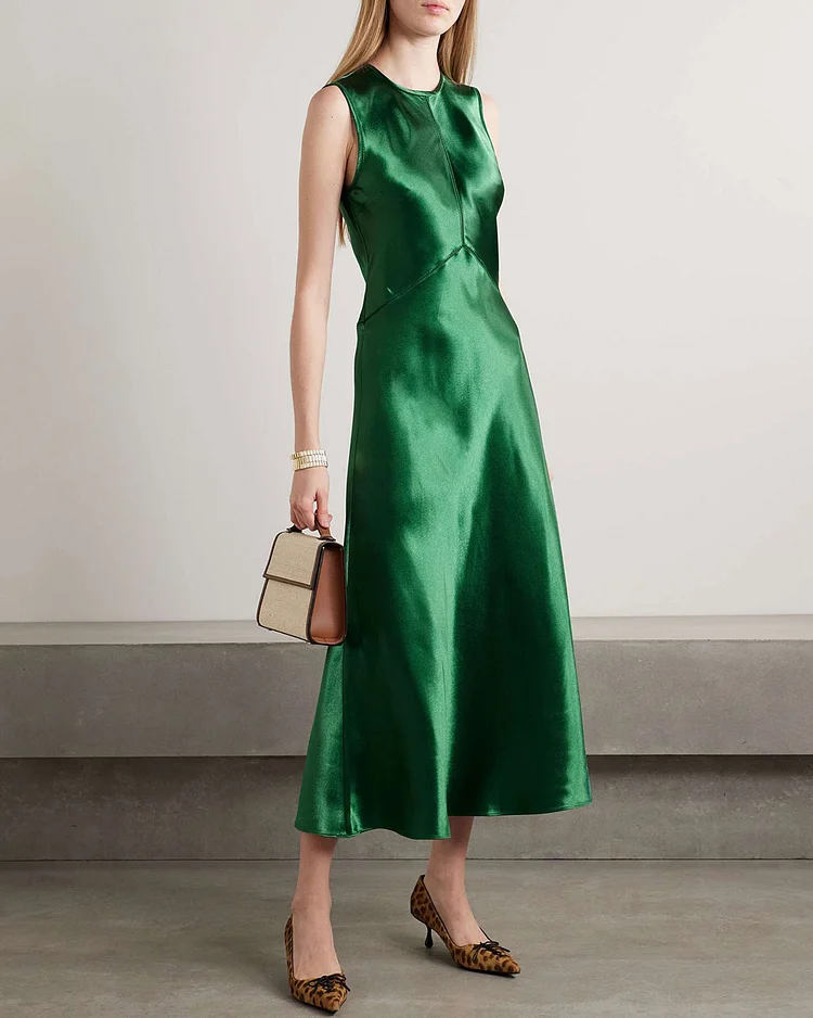 Satin midi dress