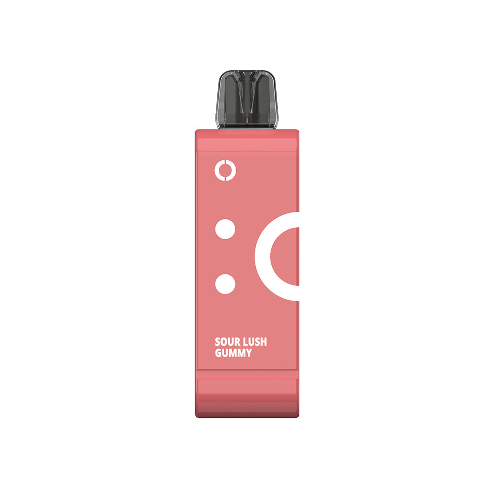Pink Off Stamp SW9000 Pod disposable vape in Sour Lush Gummy flavor.