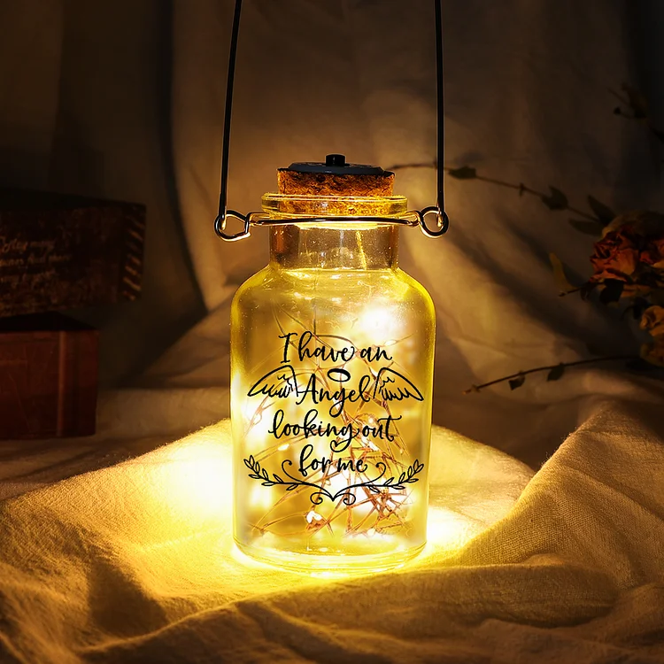 Memorial Jar Night Light "I Have An Angel Looking Out for Me"