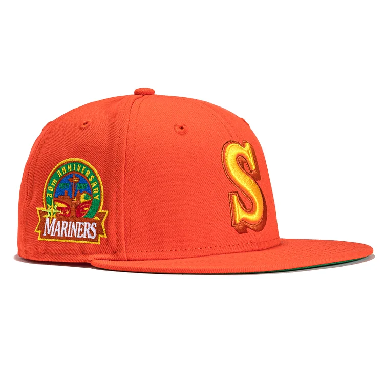 New Era 59Fifty Cereal Pack Bonus Flavors Seattle Mariners 30th Anniversary Patch Hat - Orange QueenFunky