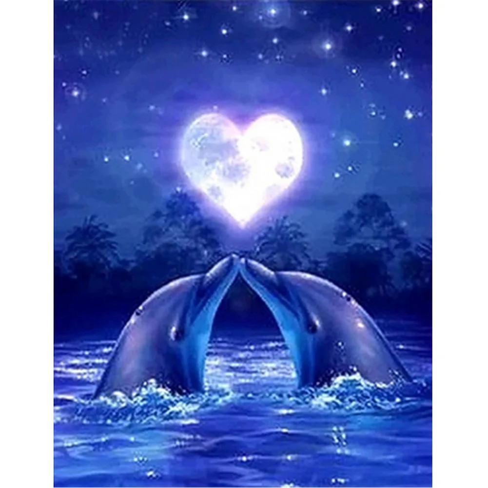Full Round Diamond Painting - Dolphin Love(30*40cm)
