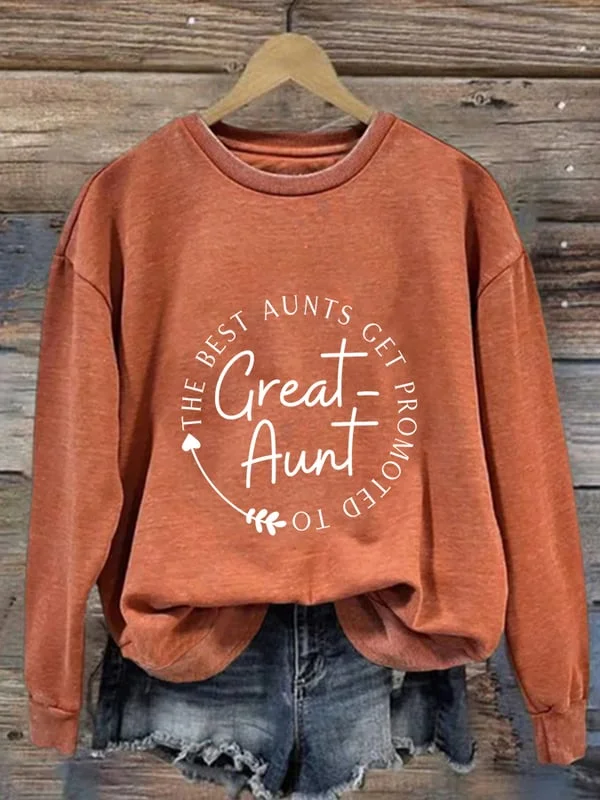 Women's Great Aunt Print Casual Sweatshirt