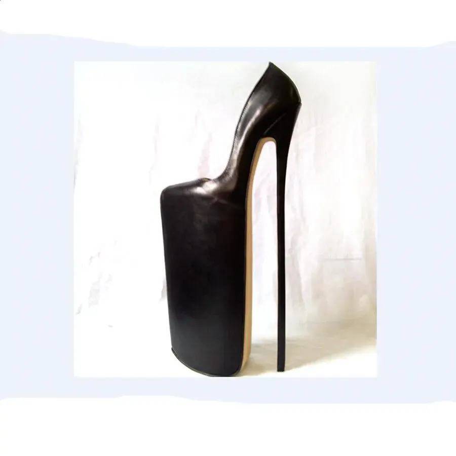 VCSHOES 15.75in Heel Height Genuine Leather Pointed Toe Stiletto Heel Platform Pumps High Heels No.402