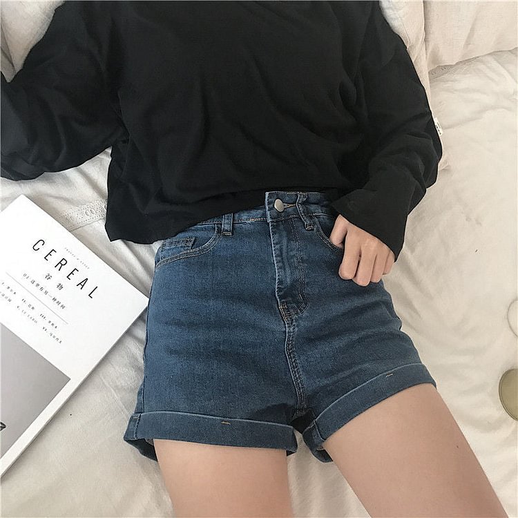Cuffed Denim Shorts YP1344