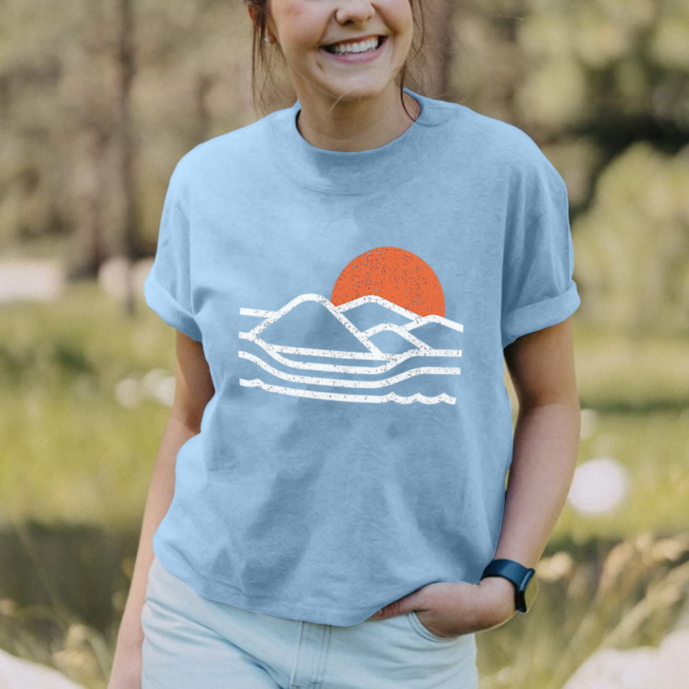 Line Sunset Print Women's T-shirt