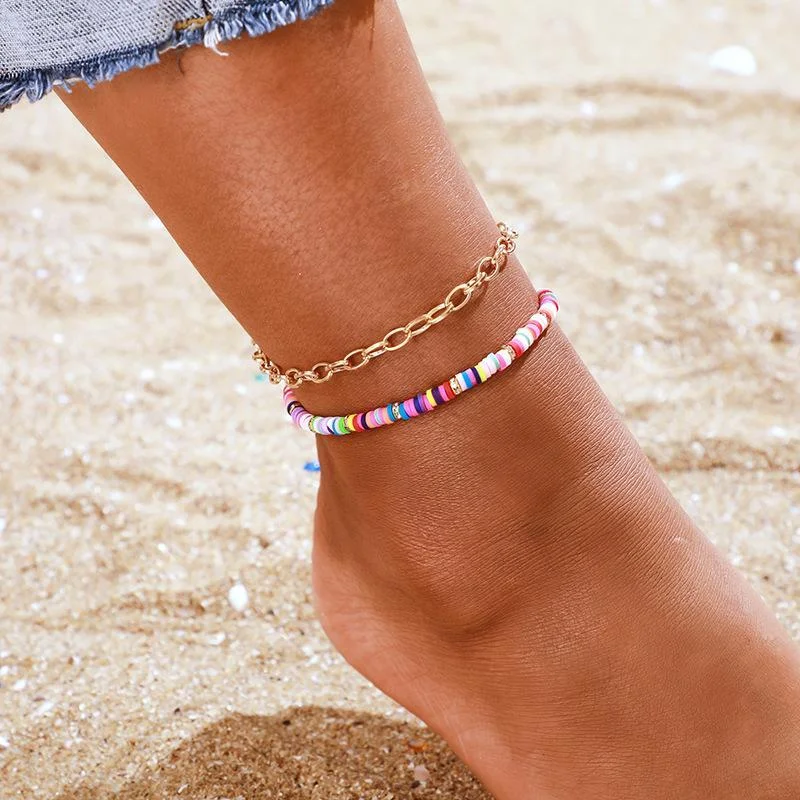 Boho Two Piece Set Chain Anklet Wholesale Cheap Jewelry