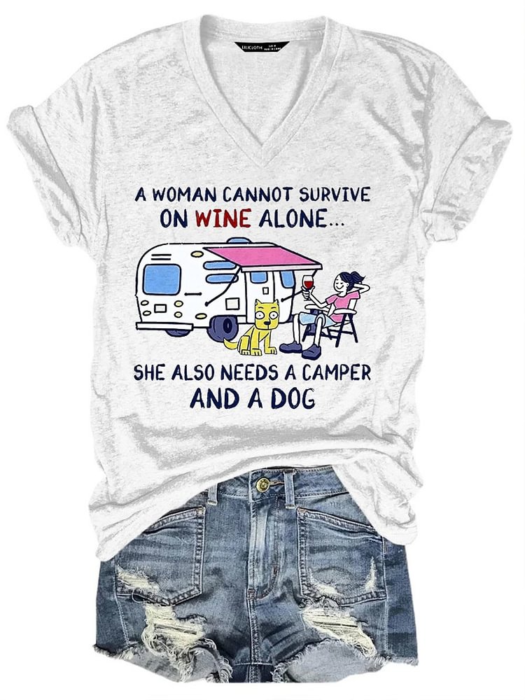 Bestdealfriday A Women Cannot Survive On Wine Alone Shirt Top