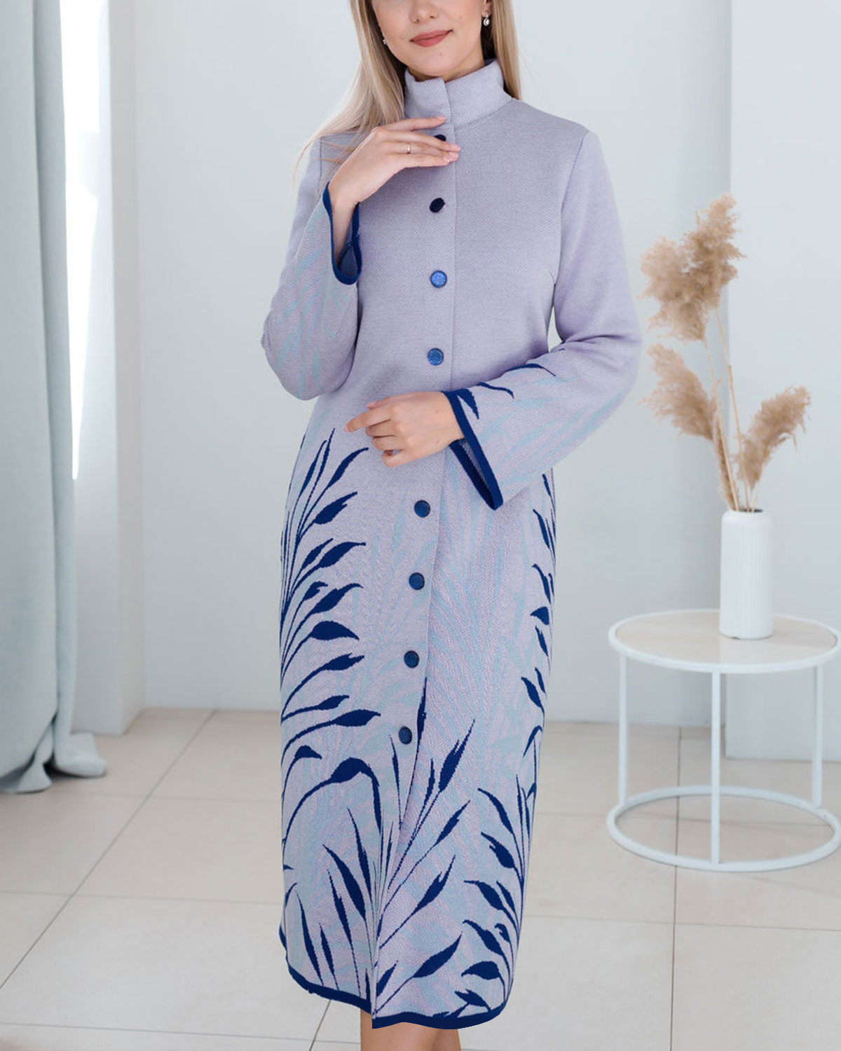 Elegant jacquard knit dress jacket