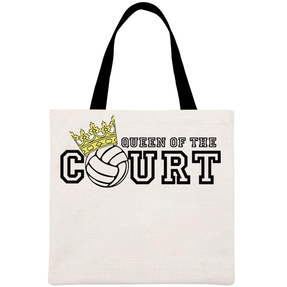 Queen of the Court Printed Linen Bag-Guru-buzz