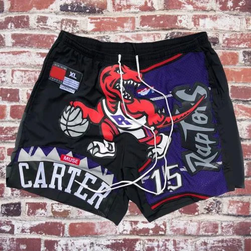 Fashion Black Purple casual printed Basketball Shorts