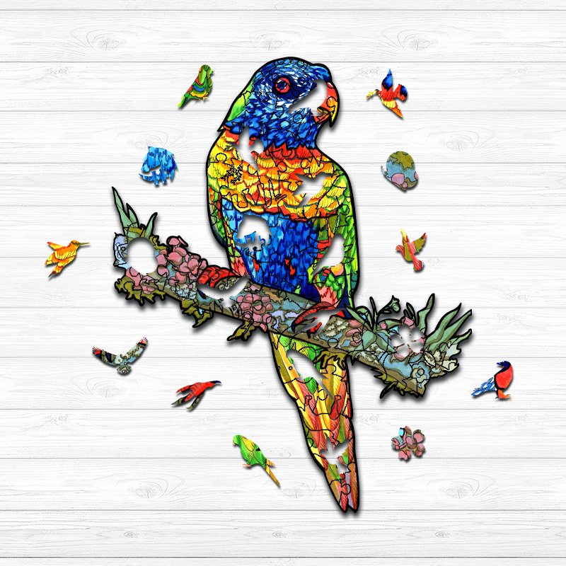 Wooden Jigsaw Puzzle 1000 Pieces, Beautiful Parrot