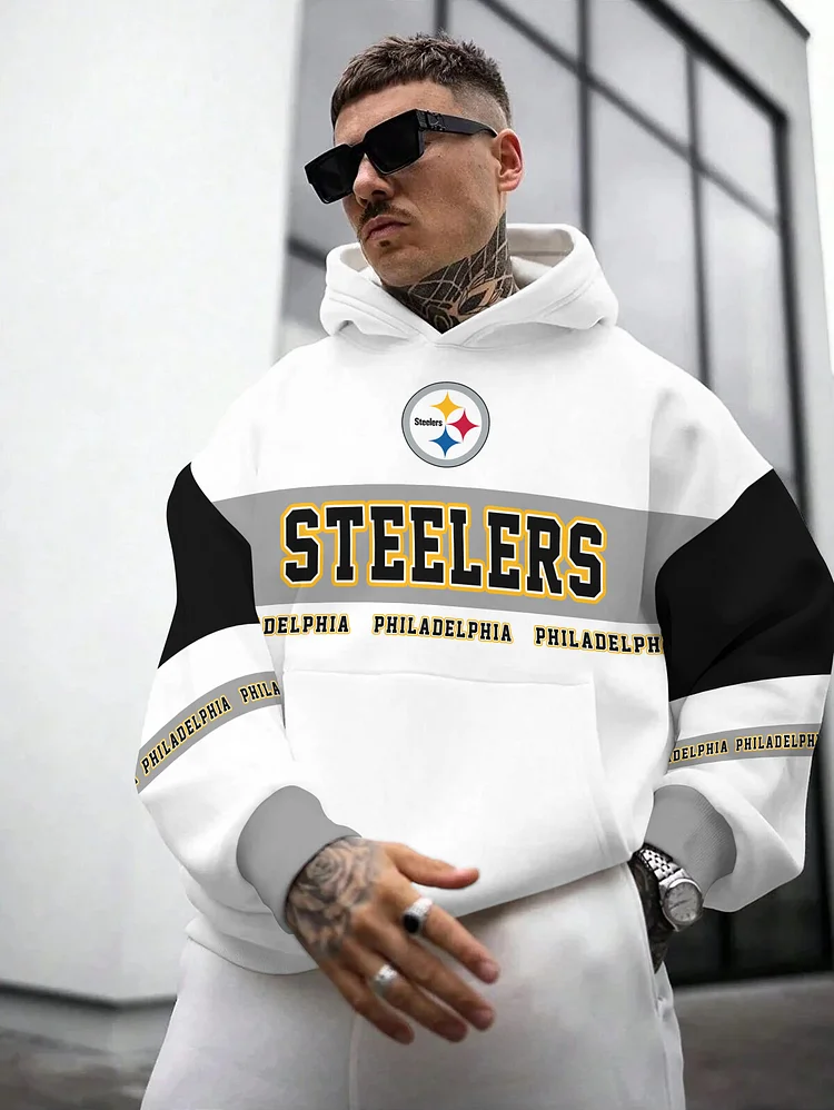 Pittsburgh Steelers  Printed Hooded Pocket Pullover Hoodie