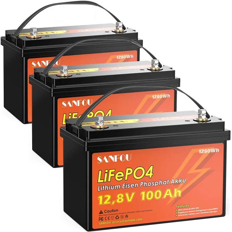 SANFOU 12.8V 100Ah Lifepo4 battery Pack 3