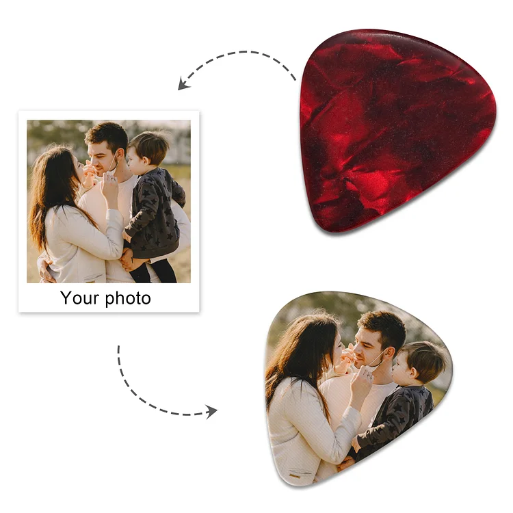 Personalized Photo Guitar Pick Memorial Gifts for Musician