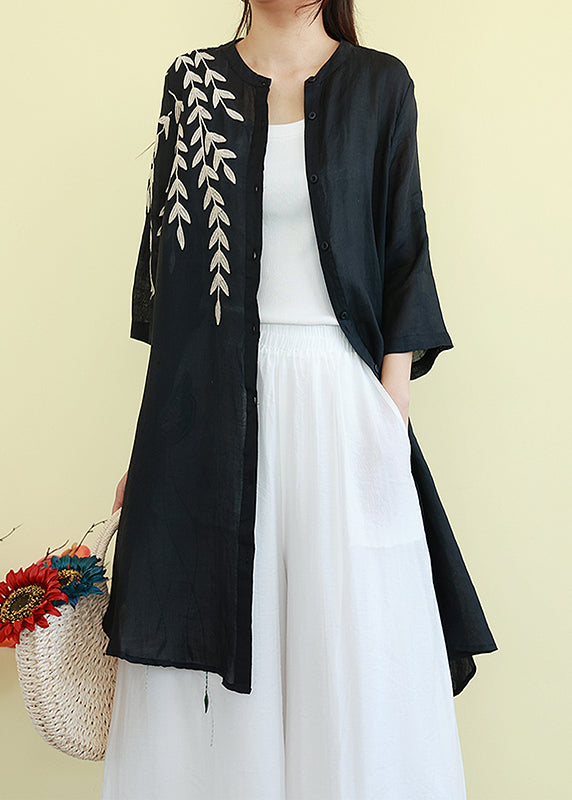 SUMMER Shirt Dress - black linen