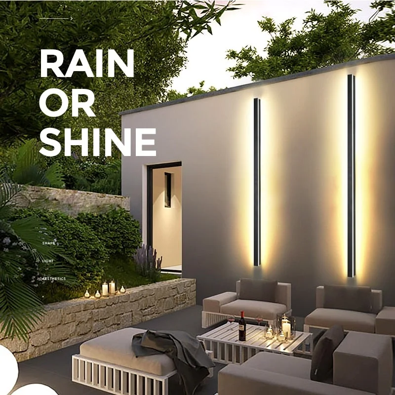 Modern Waterproof Outdoor Long Strip Led Wall Lamp Ip Aluminum Wall