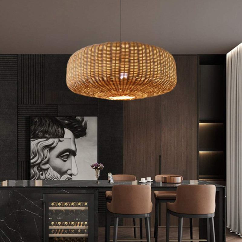 Woven Rattan Pendant Lighting Countryside Style