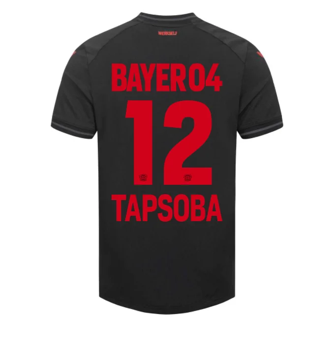 Bayer Leverkusen Edmond Tapsoba 12 Home Shirt Kit 2023-2024