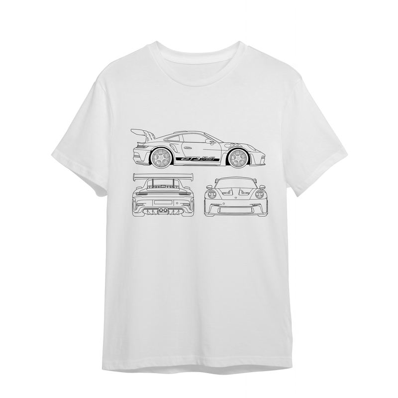 GT3 RS Blueprint Printed Men's Oversized T-shirts - Devcarry