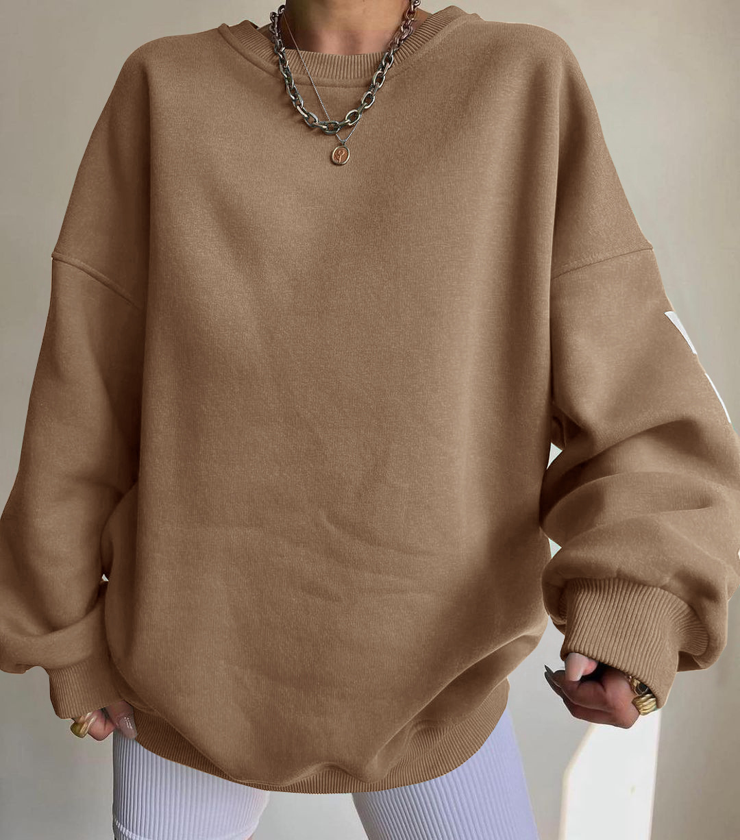 Fashion Letter Print Thickened Casual Long Sleeve Pullover Sweatshirt