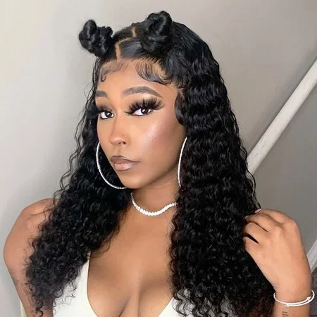 WEQUEEN "Bella" Glueless Unit Deep Curly 13x4 Lace Front Wigs Human Virgin Hair