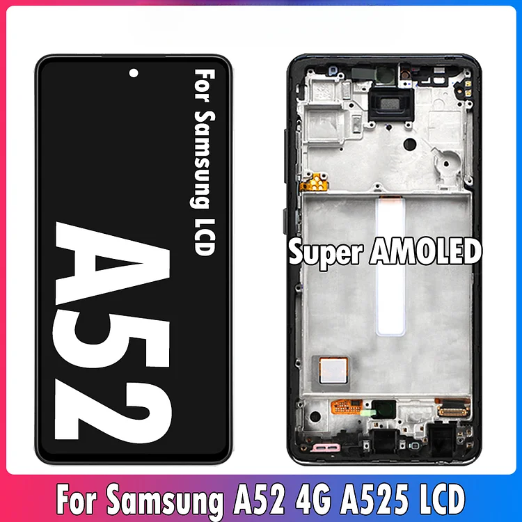 6.5" Super AMOLED  Samsung A52 LCD SM-A525F SM-A525M Display Touch Screen Digitizer  A525 Assembly Replacement RepairSM-LCD