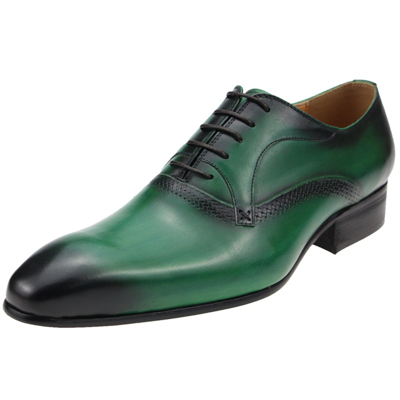 TAAFO Green Leather Shes For Men Business Office Casual Formal Social Banquet Dress Office Male Formal Shoes Loafers Flats