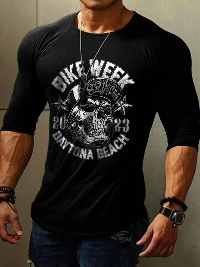 Men's 2023 Bike Week Daytona Beach Print Long Sleeve T-Shirt