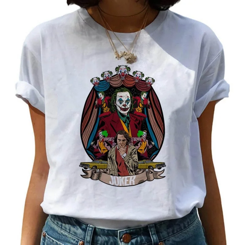 Women Joaquin Phoenix Harajuku Chucky Horror Tshirt Female Funny Joker T Shirt Ulzzang Cartoon T-shirt Graphic Fashion Top Tee