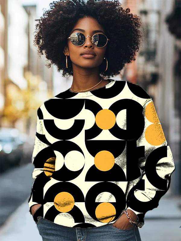 Women's Geometric Graphic Print Casual Sweatshirt