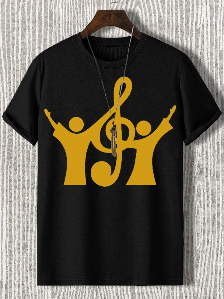 Men's Choral Music Faith Art Print Cotton Casual T-Shirt