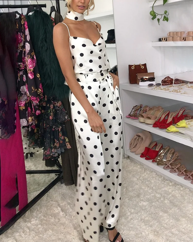 Polka Dot Fashion Tube Top Jumpsuit