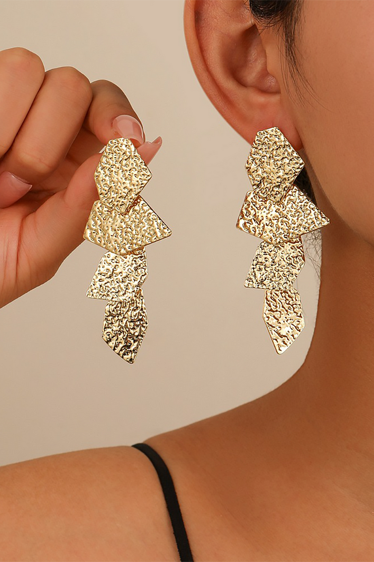 Geometric Shape Alloy Fashionable Irregular Dangle Earrings