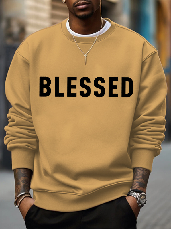 Men's Blessed Art Print Casual Sweatshirt