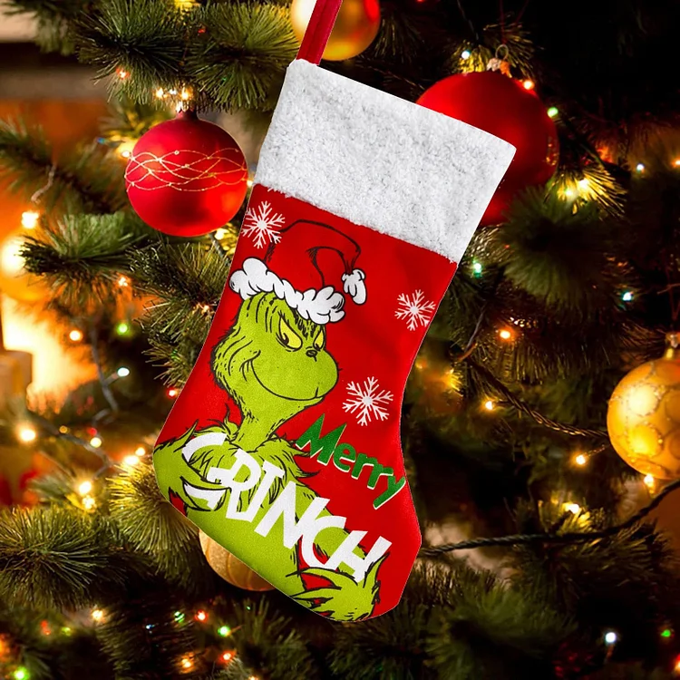Grinch Christmas Gift Stocking Hanging Ornament