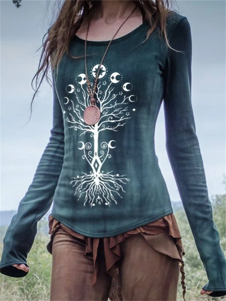 Retro Tree Totem Tribal Tie Dye T Shirt