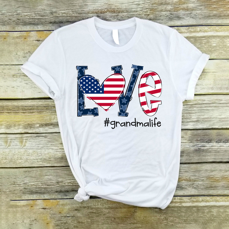 Love Grandma Life American Flag Shirt--Guru-buzz
