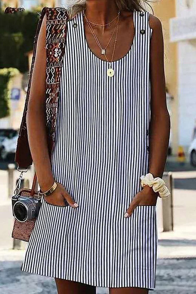 Fashion British Style Striped A Line Dresses(4 Colors) - Life is Beautiful for You - SheChoic