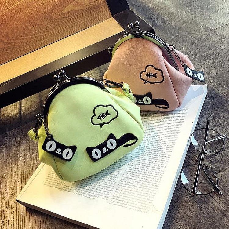 Black/White/Pink Cute Kitty Coin Purse SP179862