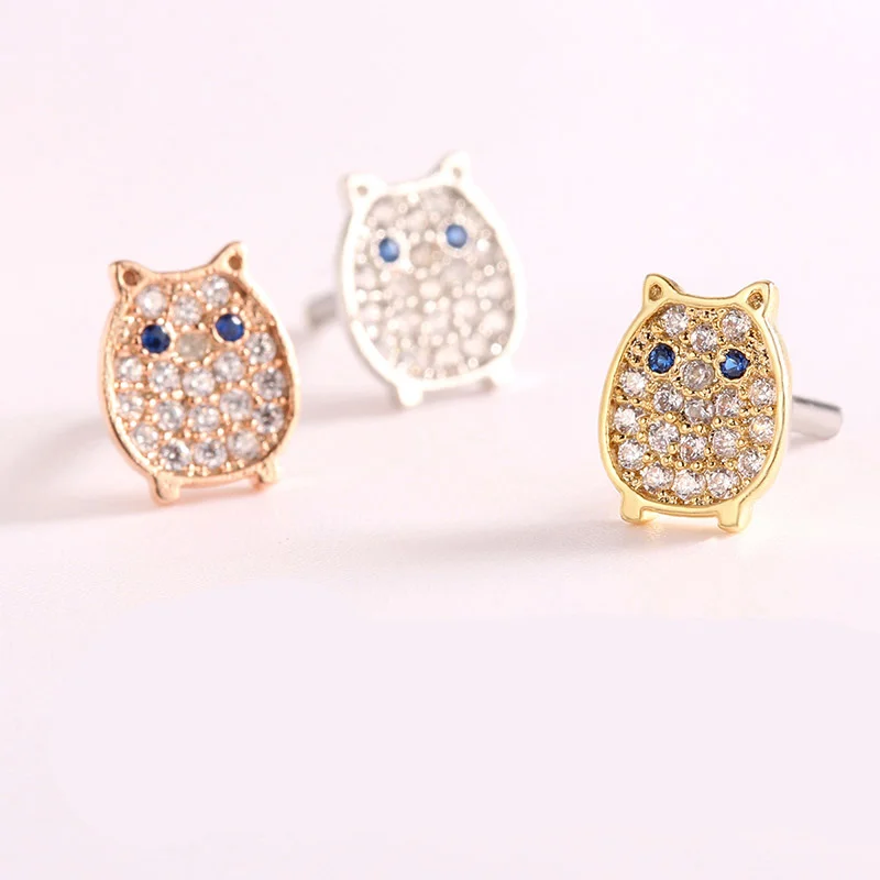 MeWaii® Sterling Silver Earring Owl Zircon Earrings Pearl Earring Silver Jewelry S925 Sterling Silver Earring