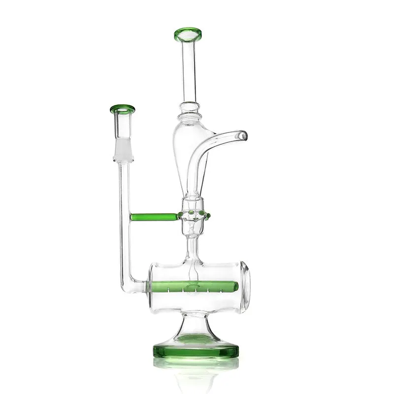 14 Inches Green Color Oil Rig Glass Bong with 14mm Male Joint