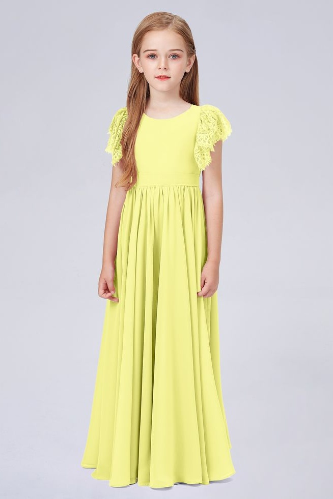 Daisda Sleeveless Jewel Neck Junior Bridesmaid Dress