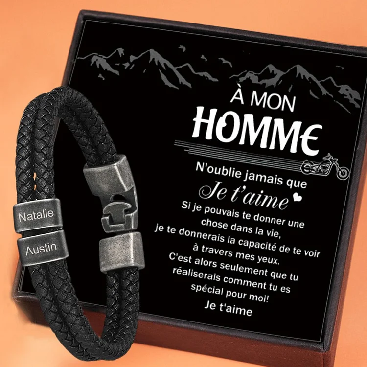 Noms Bracelet Homme En Cuir Personnalis