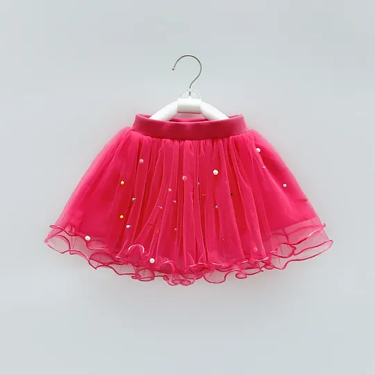 【12M-9Y】Girls Mesh Beaded Puffy Skirt