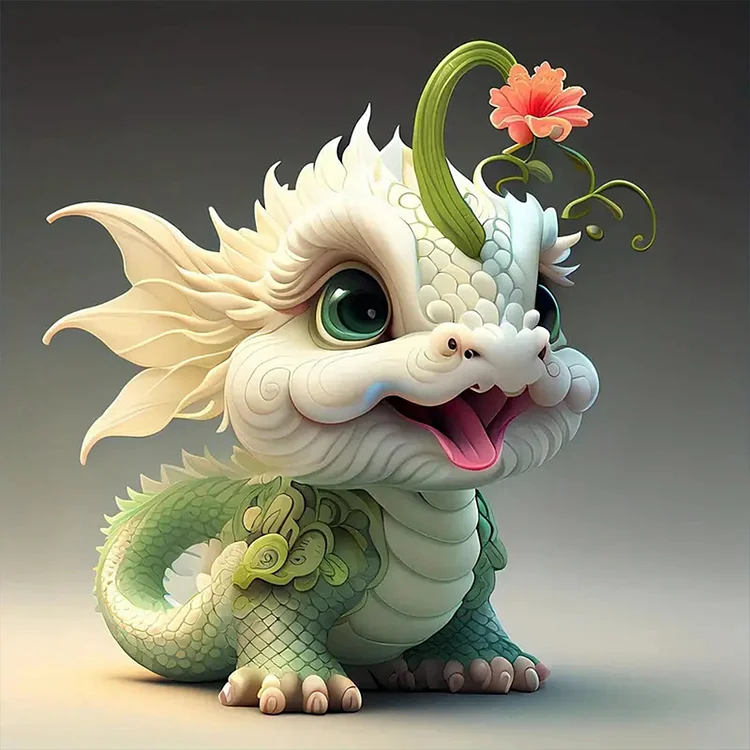 Cute Little Dragon  - Full Round - Diamond Painting(30*30cm)