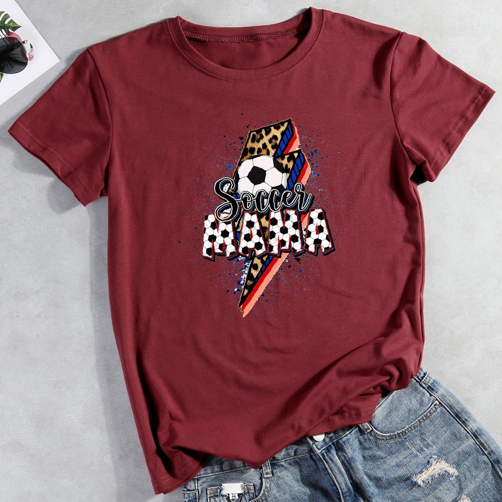 Soccer mama Round Neck T-shirt-Guru-buzz